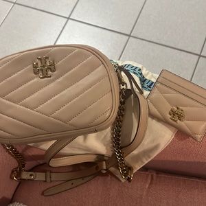 Tory Burch Kira Chevron small camera bag and card case